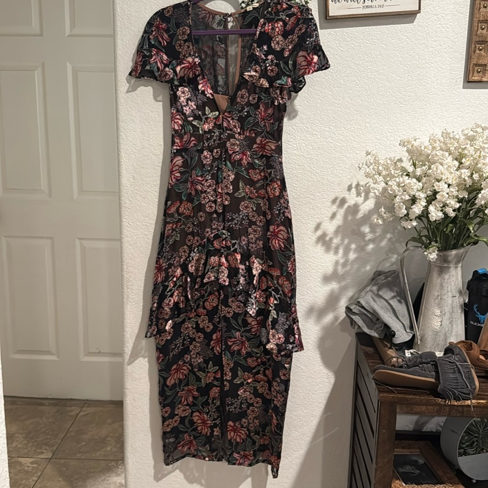For Love and Lemons Vivi Flora Burnout Maxi Dress